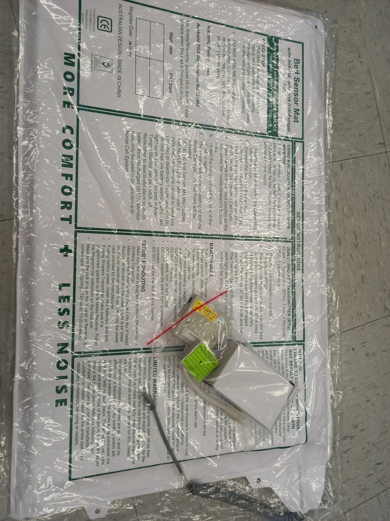 Bed Sensor Mat Wireless Kit, TX, RX & P/Pack