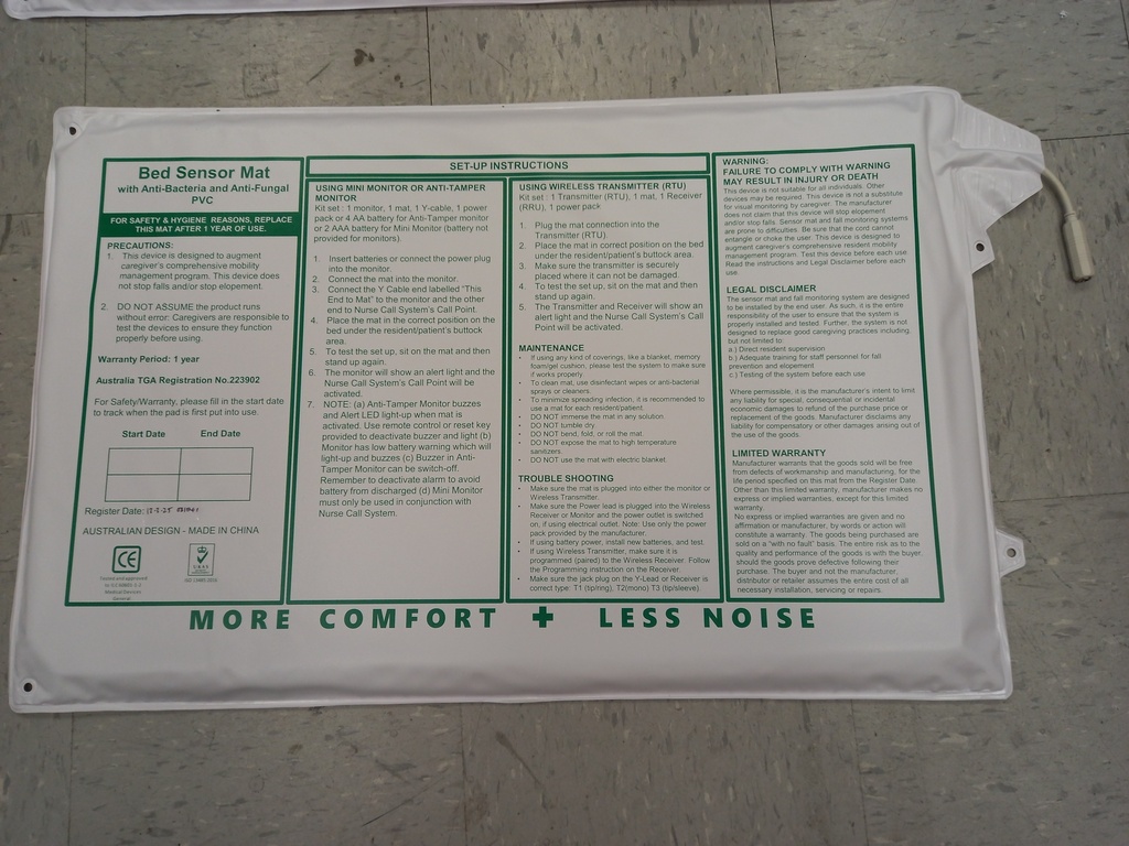 Wired Bed Sensor Mat, 6.3mm Jack (Mat Only)